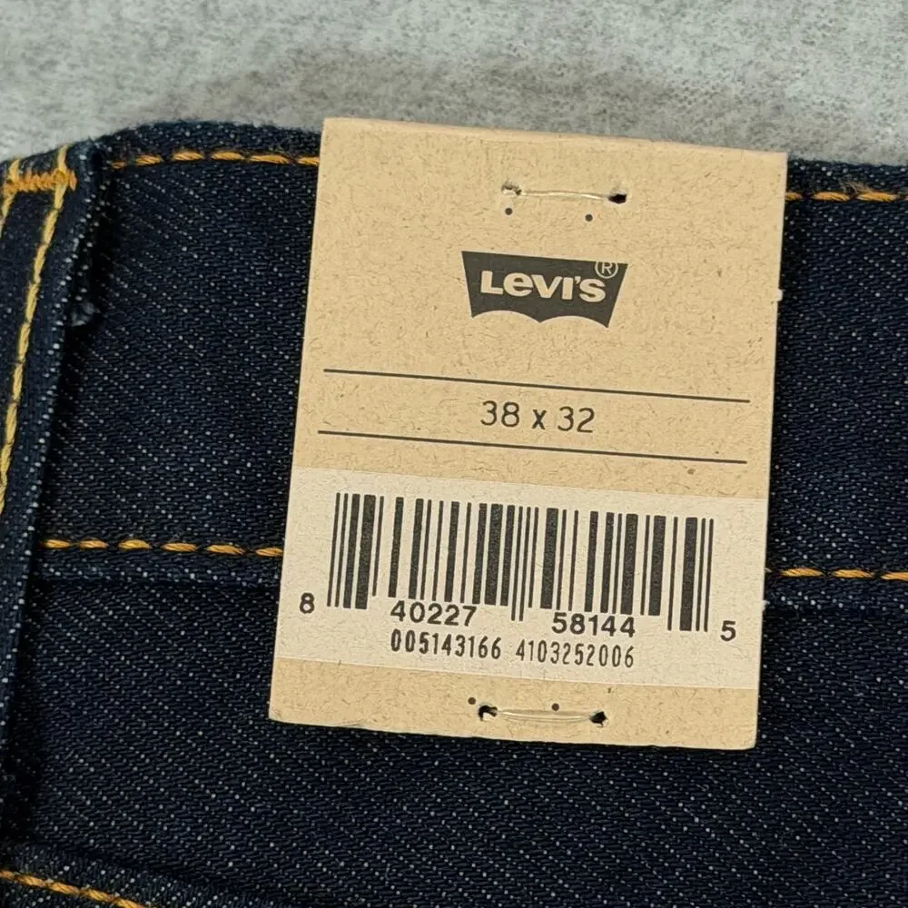 Levi's 514 Straight Leg Jeans Men's 38x32 Dark Wash Denim Blue NWT Irregular